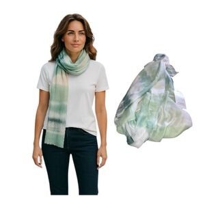 Time And Tru Tie Dye Oblong Striped Scarf